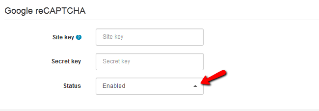 Pasting the keys in order to Enable repcaptcha