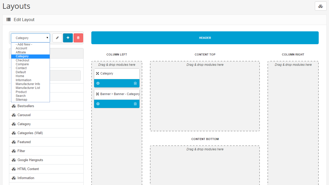 category module layout