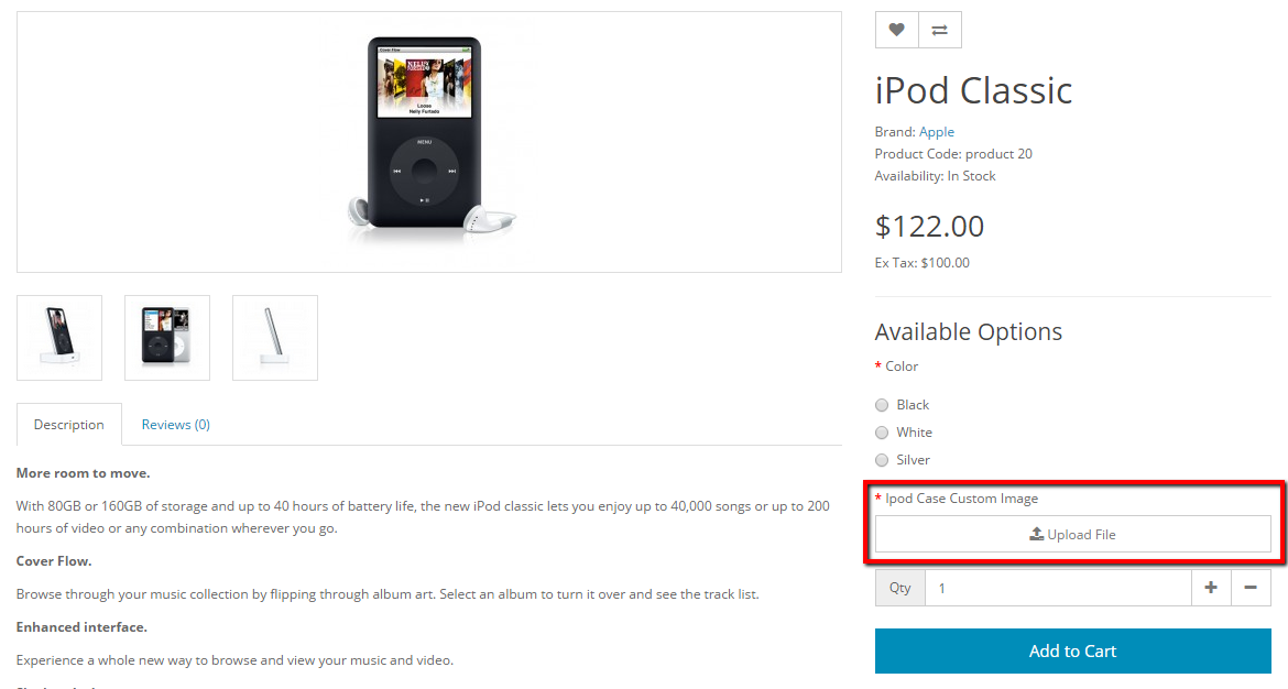 ipod case cusom image product page