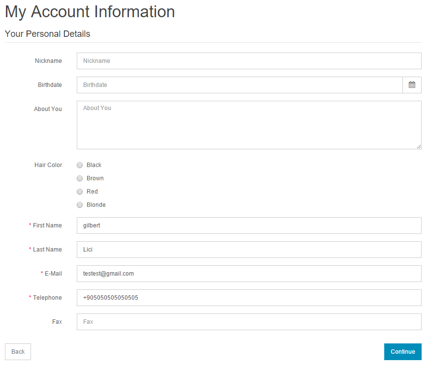 custom fields front-end