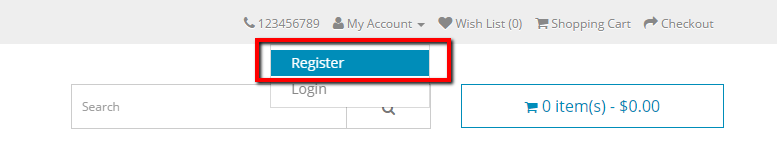 front header register