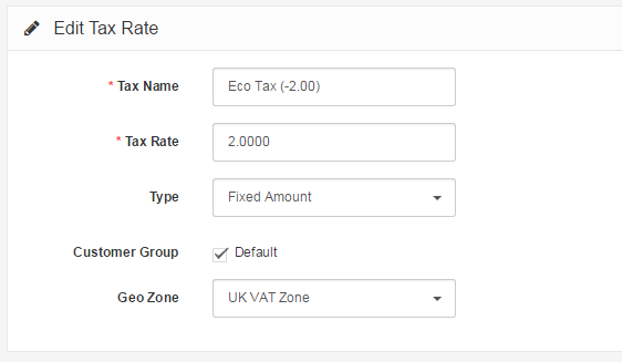 add tax rate backend