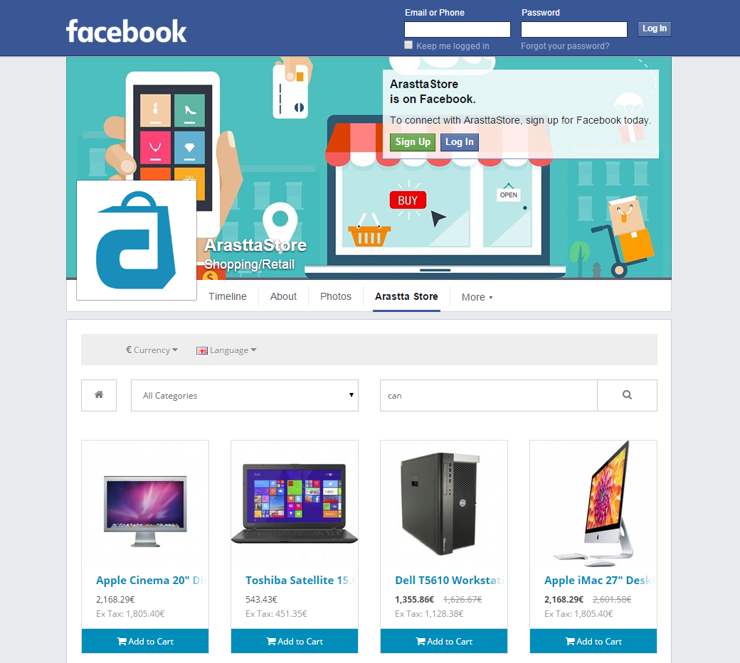  Facebook  Store  Documentation Arastta eCommerce