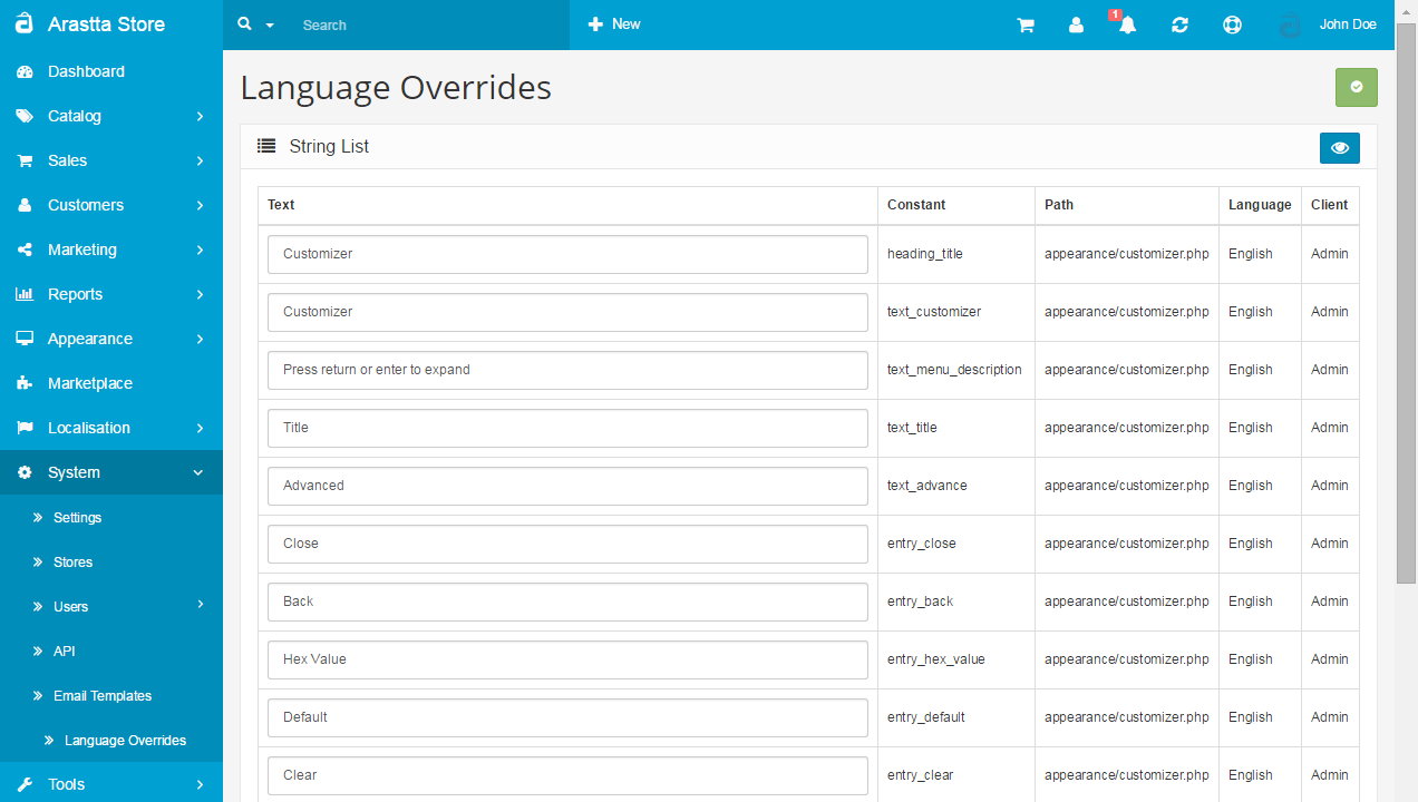 language overrides backend