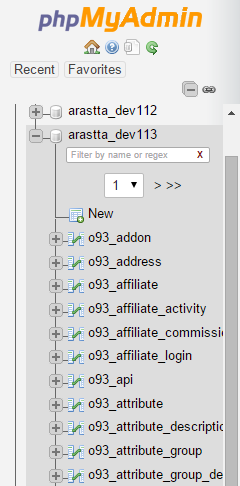 exporting database of arastta