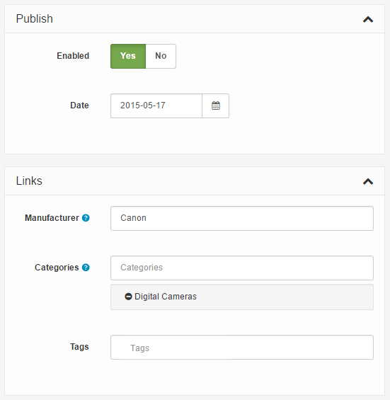 products publish and links