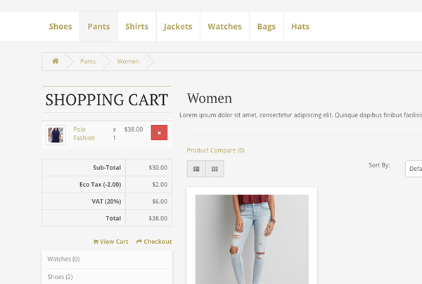 Default Cart Module Example