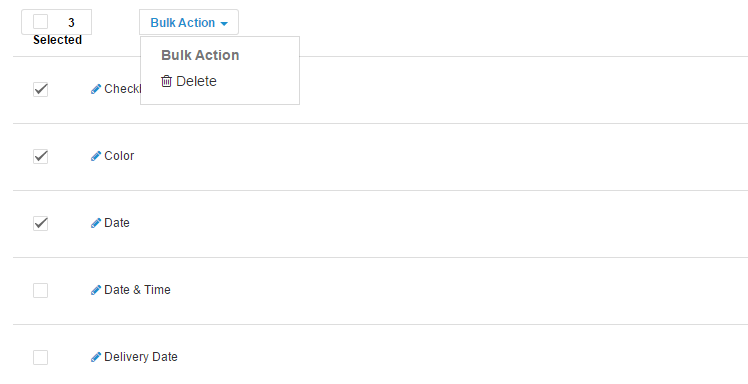 options bulk action