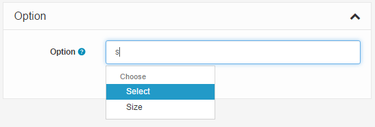 products adding option