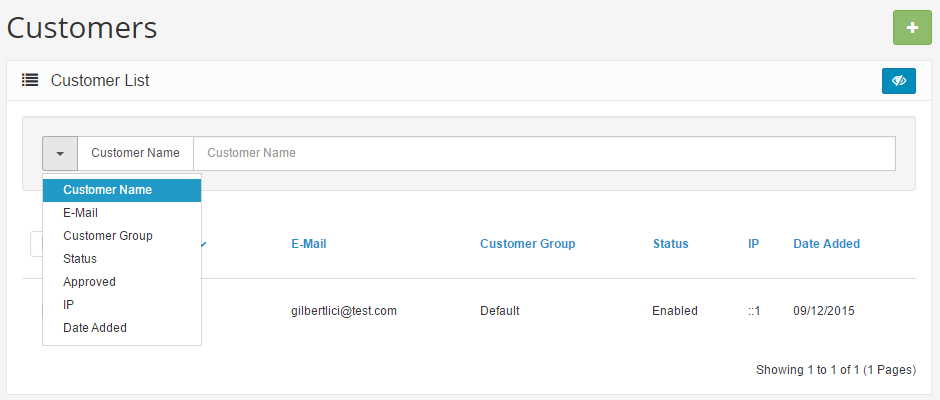 customer filter