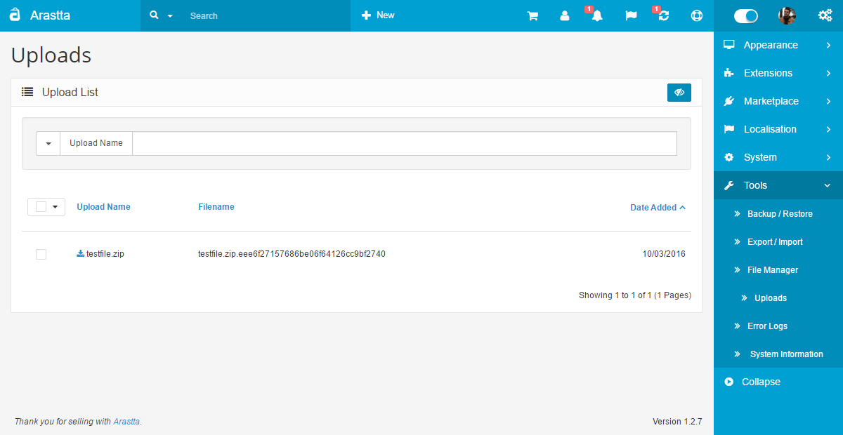 uploads backend