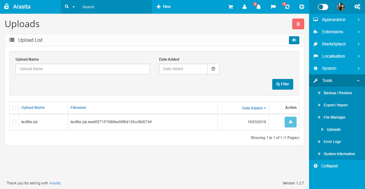 uploads backend