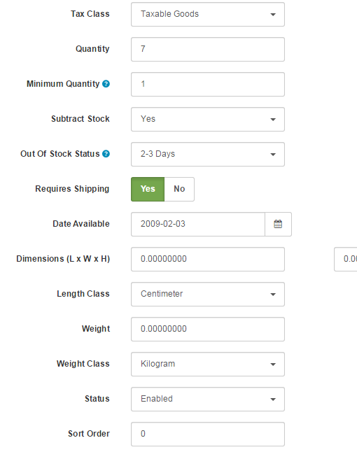 products data