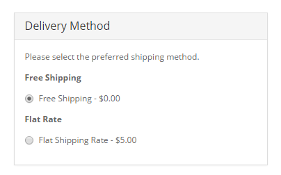 shipping delivery method